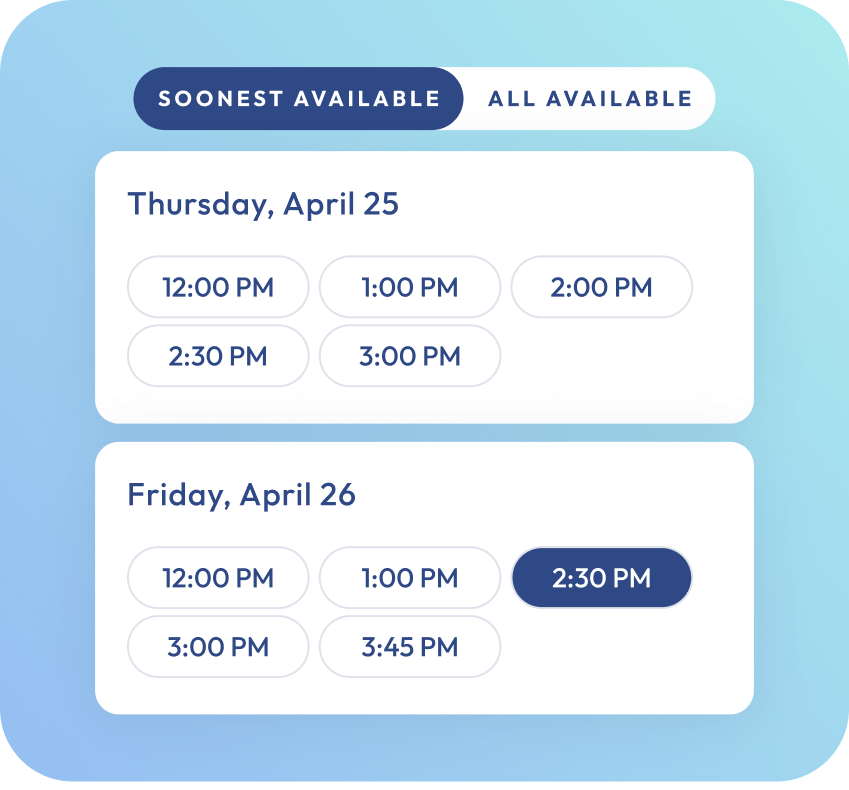 Brightside Patient books initial consultation screenshot