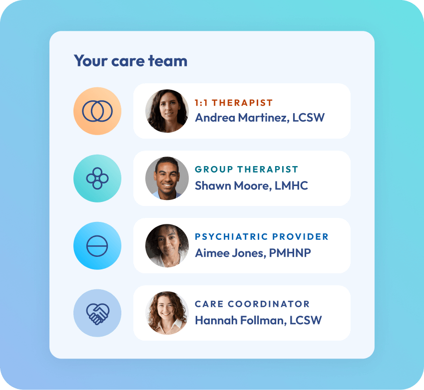 Brightside match with your care team screenshot