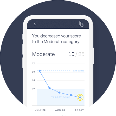 Brightside score screen on phone