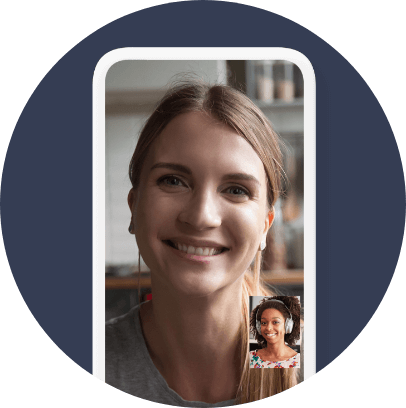 Video call on phone screen